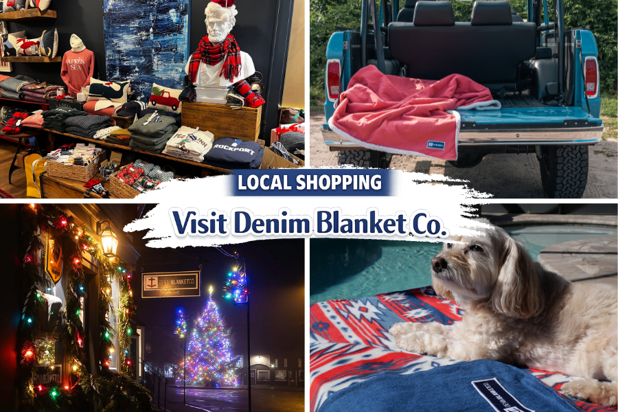 Local Shopping Denim Blanket Co Rockport MA